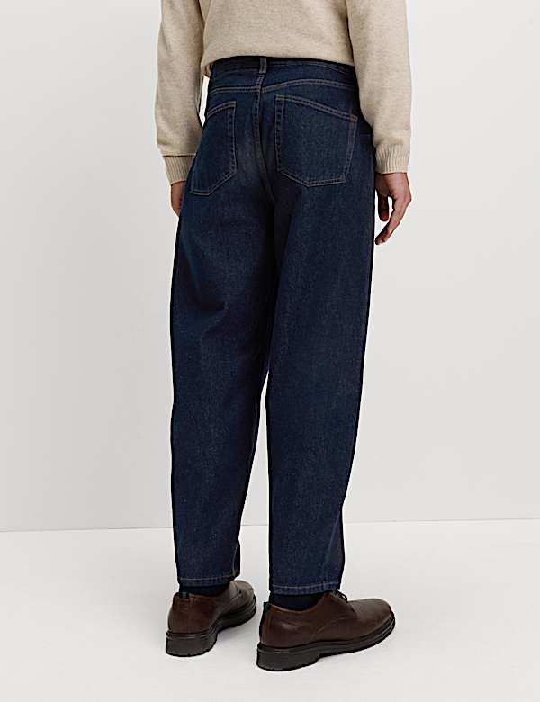 Barrel Fit Pure Cotton Rigid Jeans - CZ