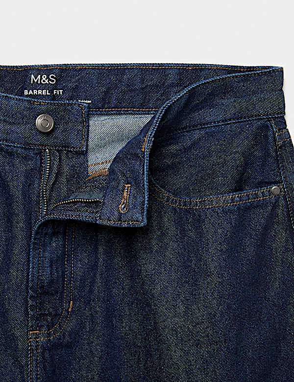 Barrel Fit Pure Cotton Rigid Jeans - CZ
