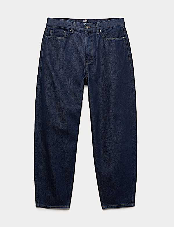 Barrel Fit Pure Cotton Rigid Jeans - CZ