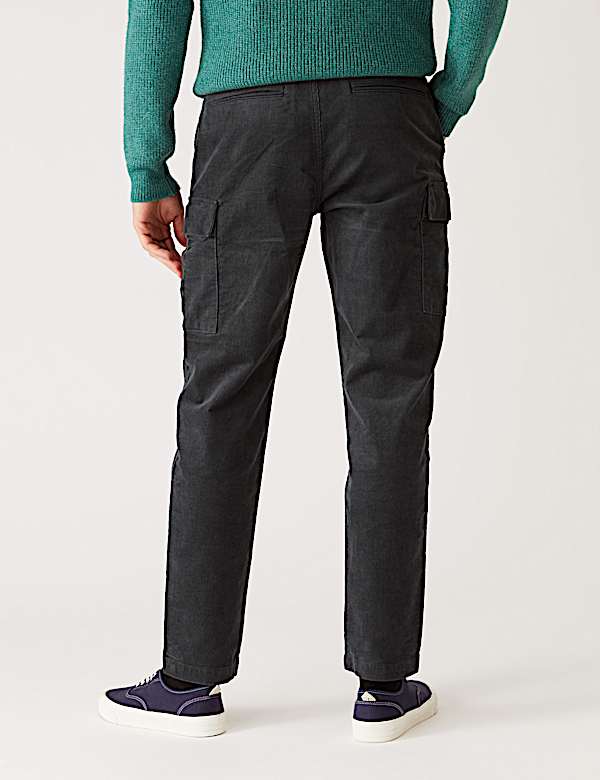Tapered Fit Corduroy Cargo Trousers