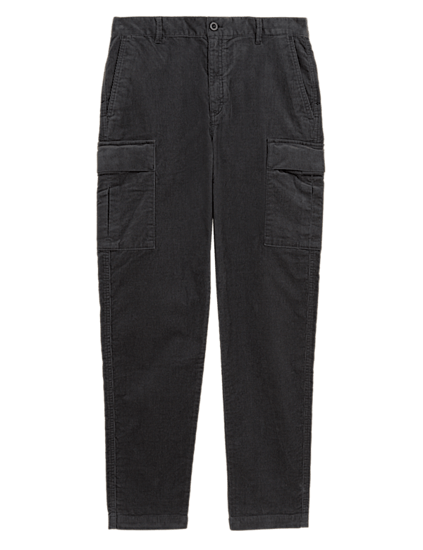Tapered Fit Corduroy Cargo Trousers