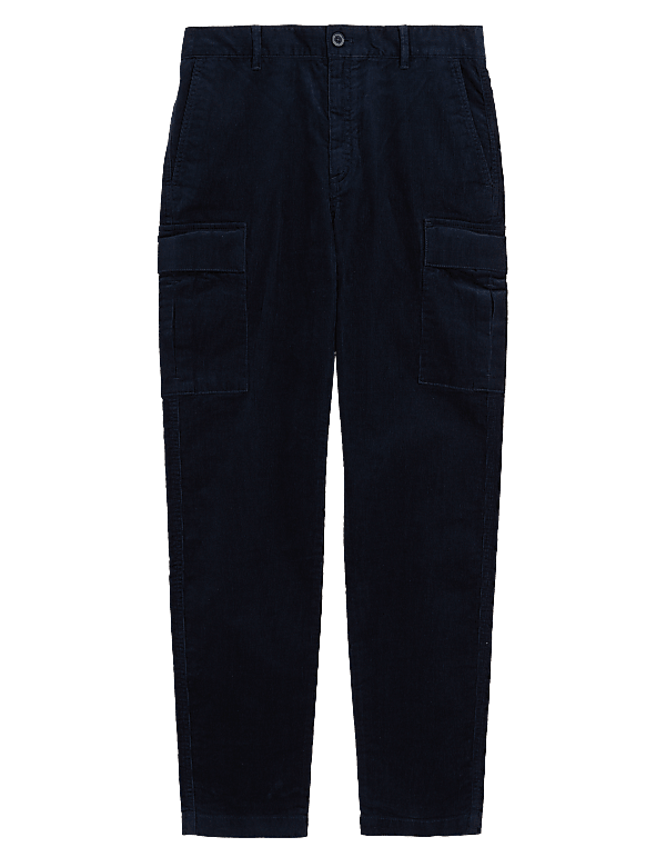 Tapered Fit Corduroy Cargo Trousers