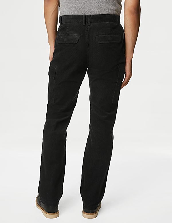 Straight Fit Corduroy Stretch Cargo Trousers