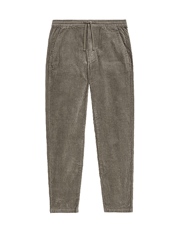 Tapered Fit Elasticated Waist Corduroy Trousers
