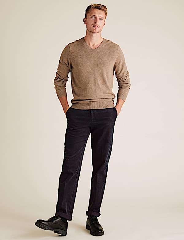 Regular Fit Corduroy Stretch Trousers