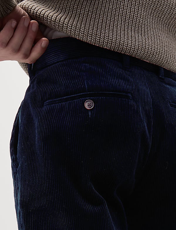Regular Fit Luxury Single Pleat Corduroy Chinos