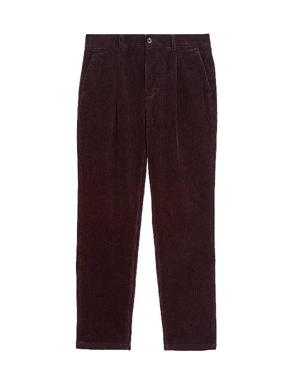 Regular Fit Luxury Single Pleat Corduroy Chinos