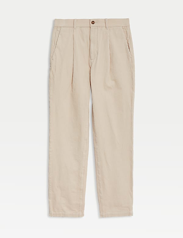 Chino coupe standard à pli unique en velours côtelé de qualité supérieure - LU