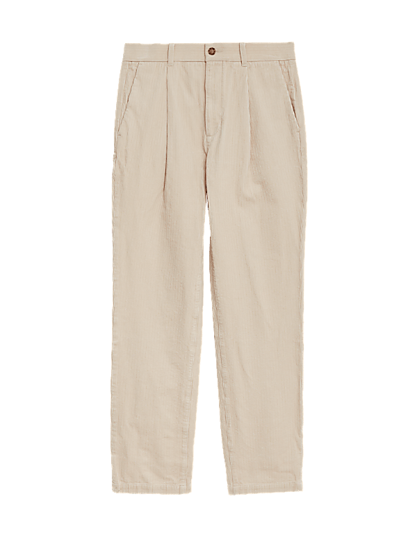 Regular Fit Luxury Single Pleat Corduroy Chinos