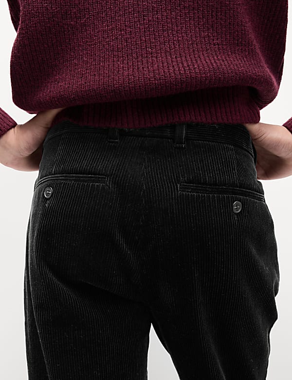 Regular Fit Luxury Single Pleat Corduroy Chinos