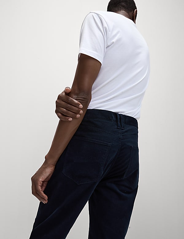 Slim Fit Diagonal Corduroy 5 Pocket Trousers