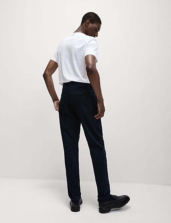 Slim Fit Diagonal Corduroy 5 Pocket Trousers