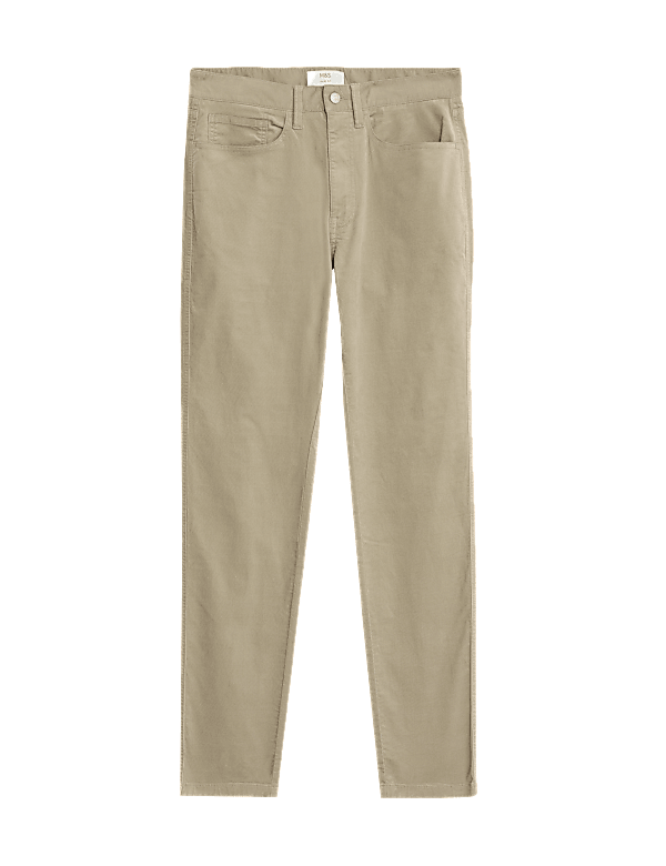 Slim Fit Diagonal Corduroy 5 Pocket Trousers