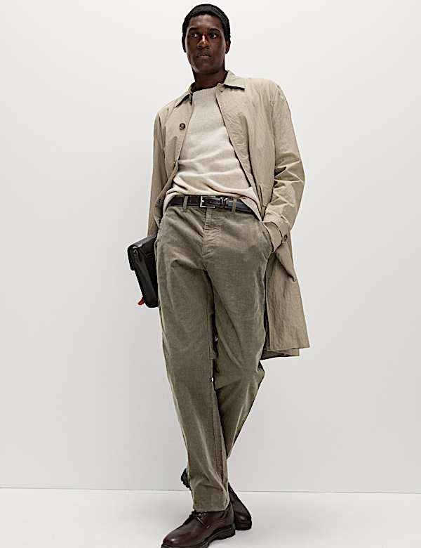 Regular Fit Corduroy Stretch Chinos - US