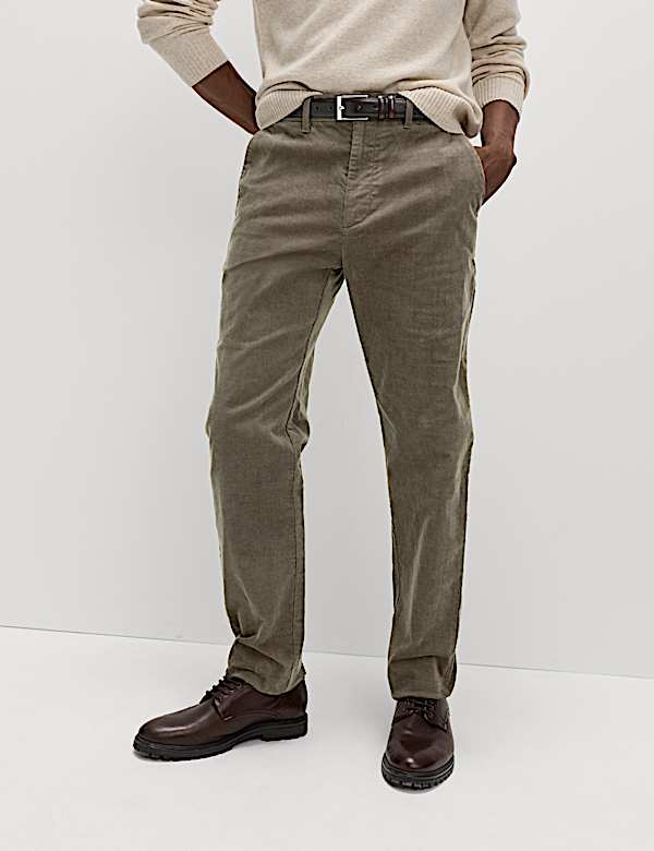 Regular Fit Corduroy Stretch Chinos - US