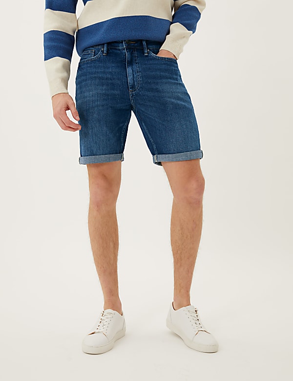 Stretch Denim Shorts