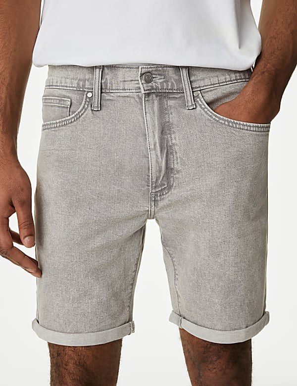 Jean shorts with stretch waist outlet