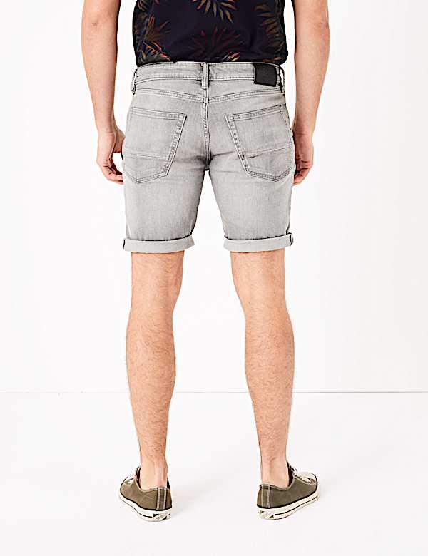 Slim Fit Organic Cotton Stretch Denim Shorts