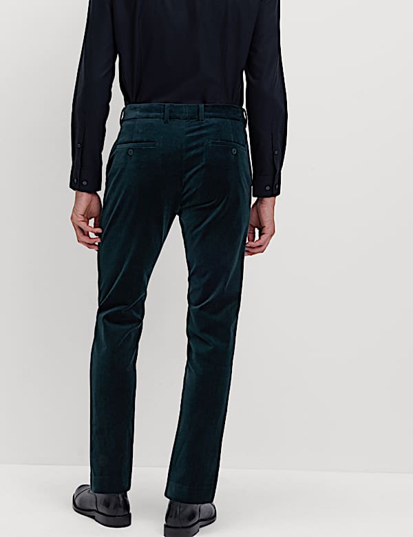 Slim Fit Velvet Stretch Trousers - GR