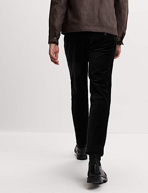 Pantalon coupe slim en velours extensible - LU