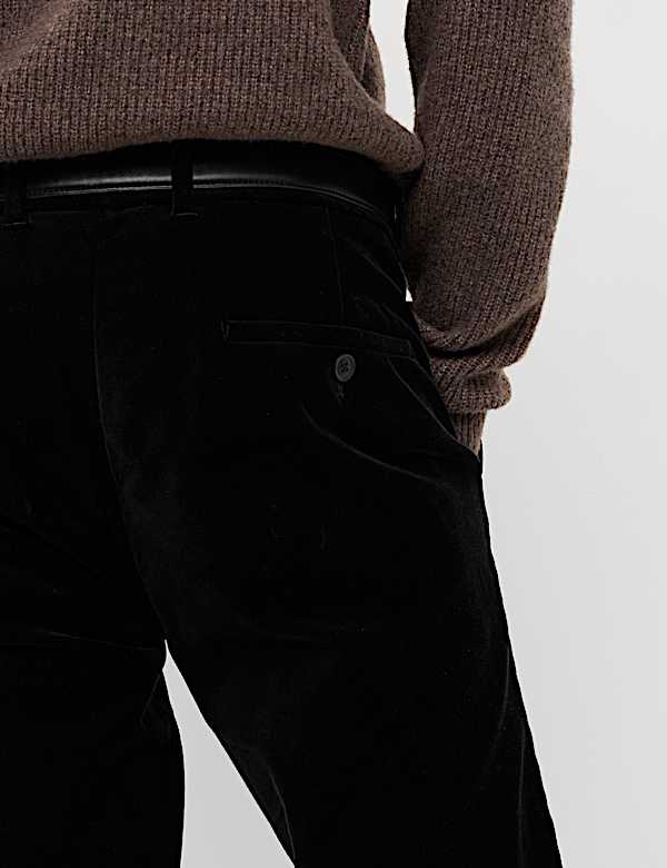 Pantalon coupe slim en velours extensible - LU