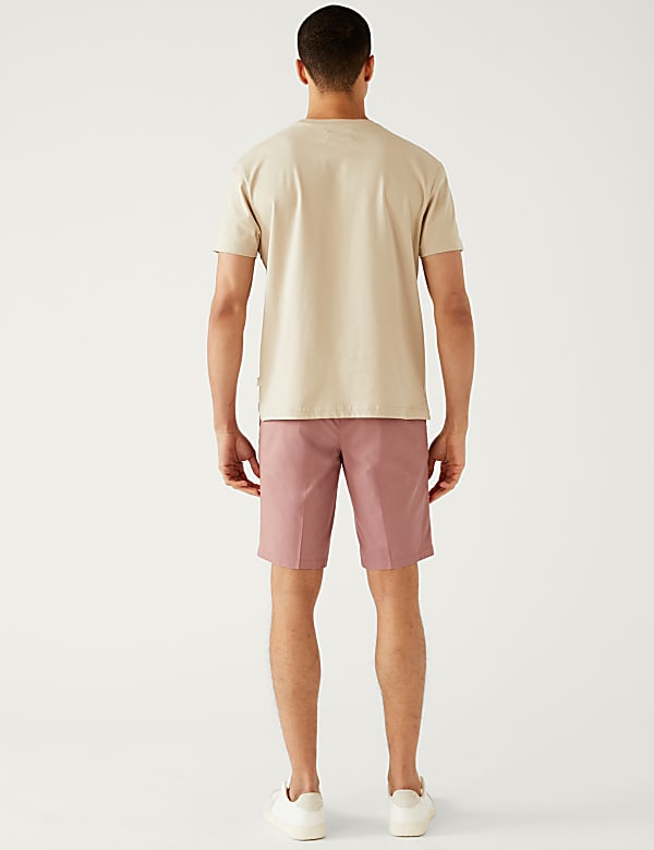 Cotton Mix Plain Regular Fit Chino Shorts