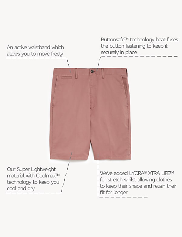 Cotton Mix Plain Regular Fit Chino Shorts
