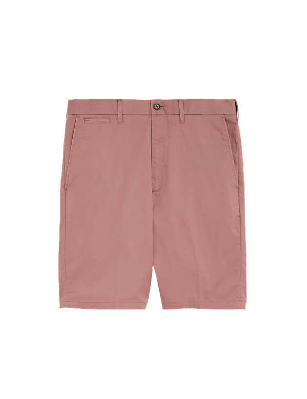 Cotton Mix Plain Regular Fit Chino Shorts