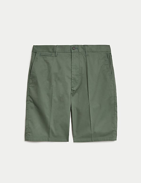 Cotton Mix Plain Regular Fit Chino Shorts