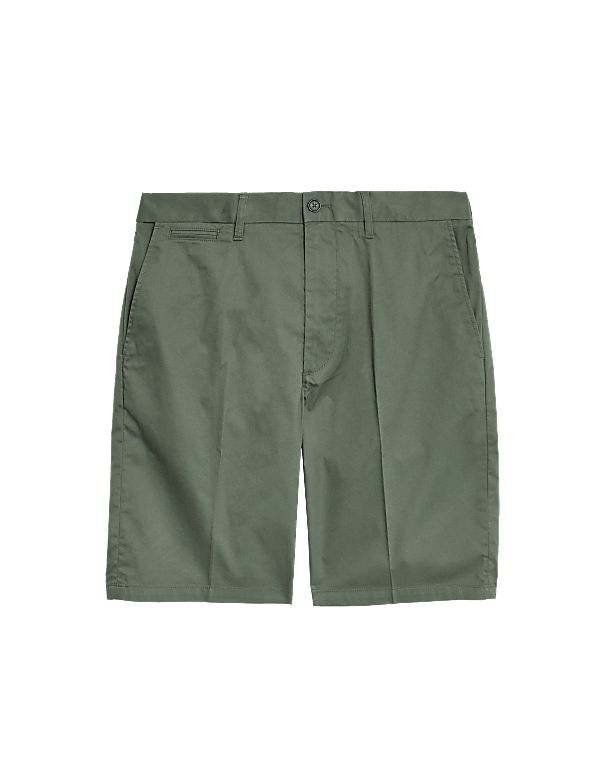 Cotton Mix Plain Regular Fit Chino Shorts