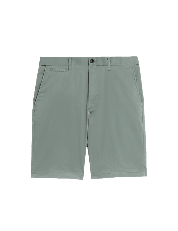 Cotton Mix Plain Regular Fit Chino Shorts