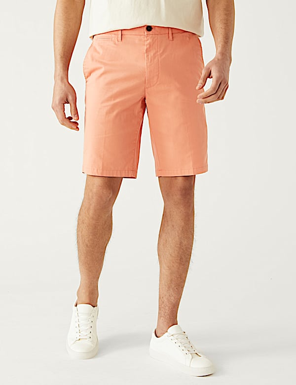 Cotton Mix Plain Regular Fit Chino Shorts