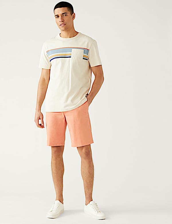 Cotton Mix Plain Regular Fit Chino Shorts
