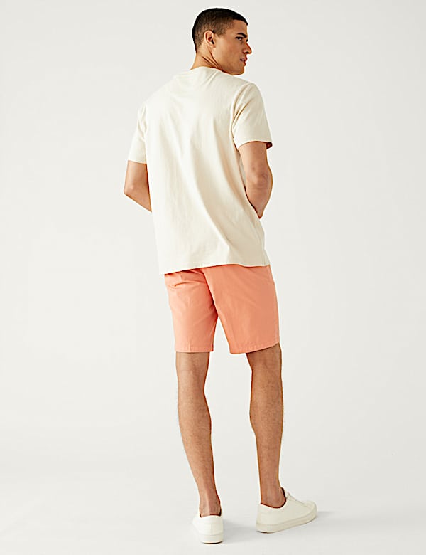Cotton Mix Plain Regular Fit Chino Shorts