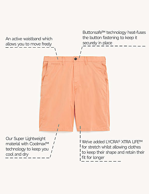 Cotton Mix Plain Regular Fit Chino Shorts
