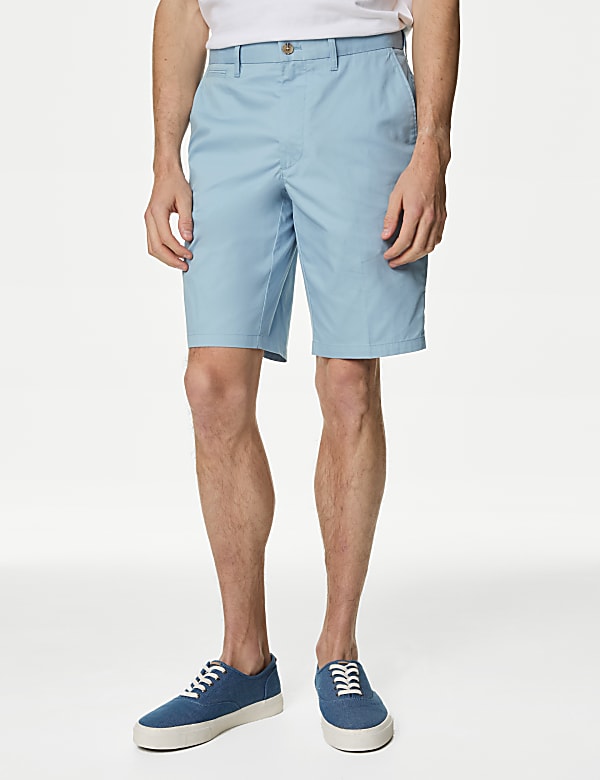 Cotton Mix Plain Regular Fit Chino Shorts