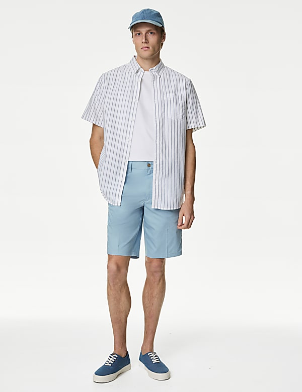 Cotton Mix Plain Regular Fit Chino Shorts