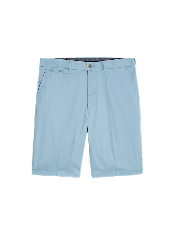 Cotton Mix Plain Regular Fit Chino Shorts