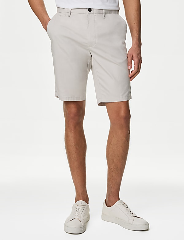 Cotton Mix Plain Regular Fit Chino Shorts
