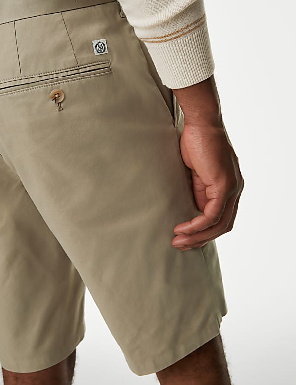 Cotton Mix Plain Regular Fit Chino Shorts