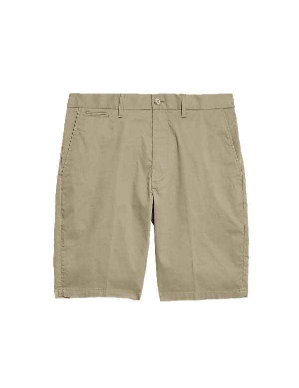 Cotton Mix Plain Regular Fit Chino Shorts