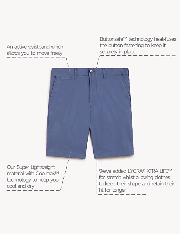 Cotton Mix Plain Regular Fit Chino Shorts