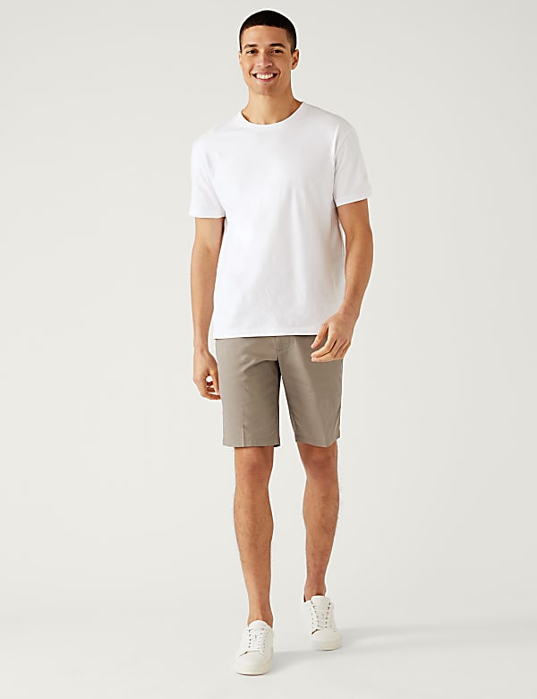 Cotton Mix Plain Regular Fit Chino Shorts