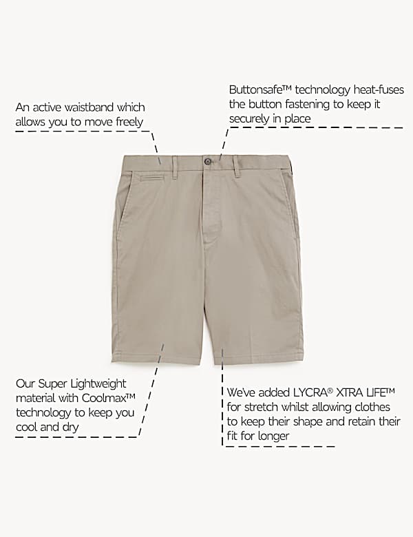 Cotton Mix Plain Regular Fit Chino Shorts
