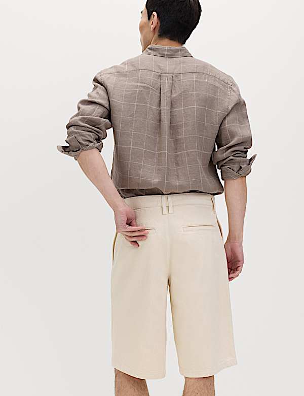 Baggy Fit Pure Cotton Denim Shorts - AL