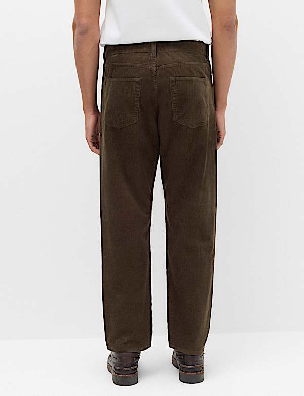 Straight Fit Pure Cotton Corduroy 5 Pocket Trousers - CH