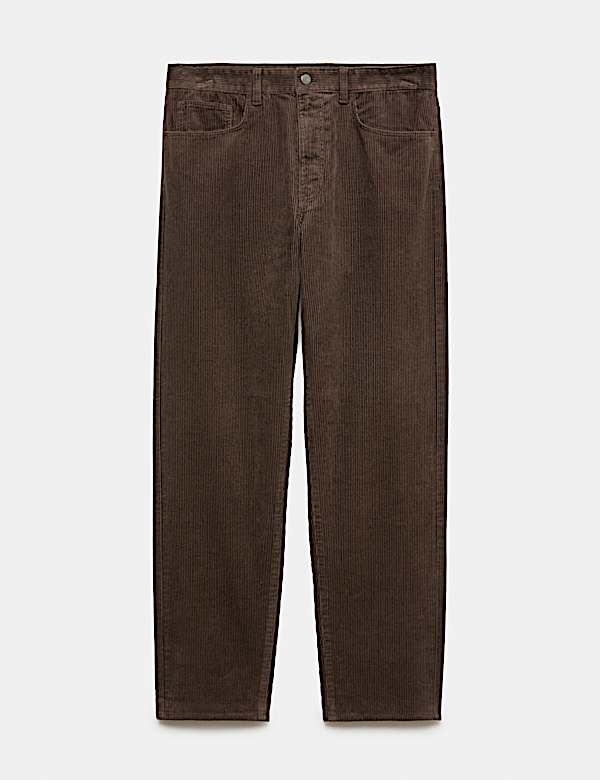 Straight Fit Pure Cotton Corduroy 5 Pocket Trousers - CH