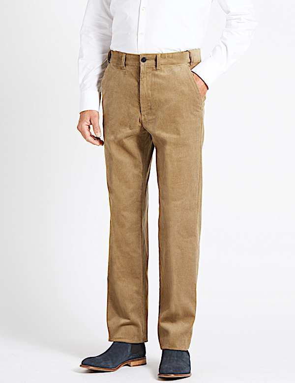 Regular Fit Pure Cotton Corduroy Trousers