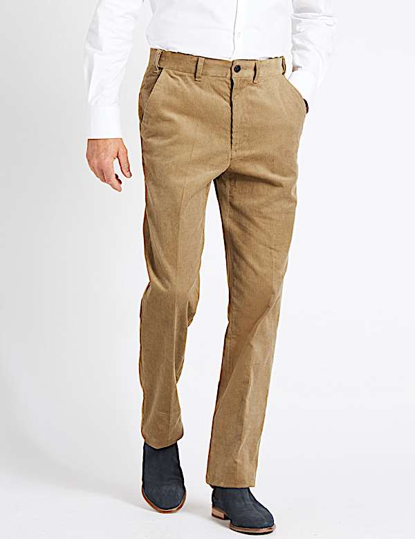 Regular Fit Pure Cotton Corduroy Trousers