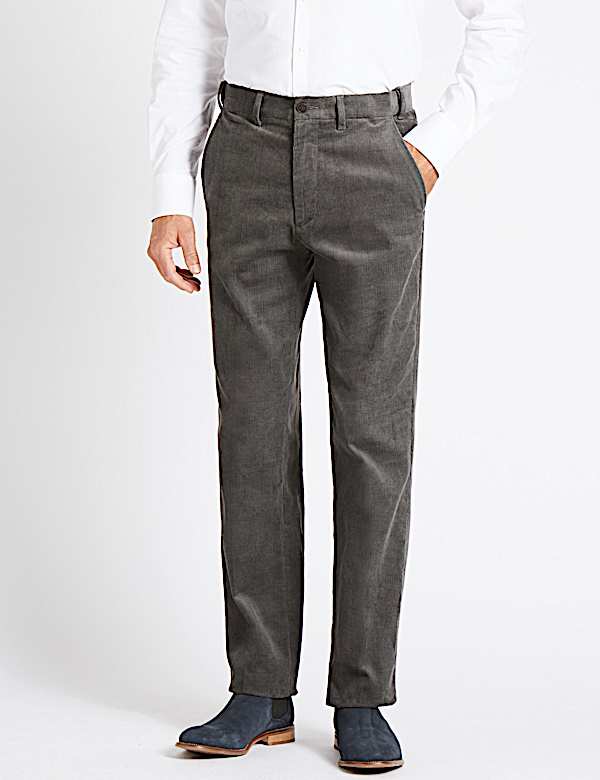 Regular Fit Pure Cotton Corduroy Trousers